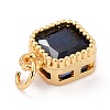 Real 18K Gold Plated Brass Inlaid Cubic Zirconia Charms ZIRC-L100-073G-08-4