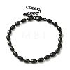 Ion Plating(IP) 304 Stainless Steel Oval Ball Chain Bracelets for Women BJEW-C046-01B-1