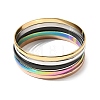 304 Stainless Steel Plain Bangles for Women Men BJEW-Z167-01M-04-5
