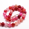 Dyed Natural Agate Faceted Round Beads Strands G-E320E-8mm-06-2