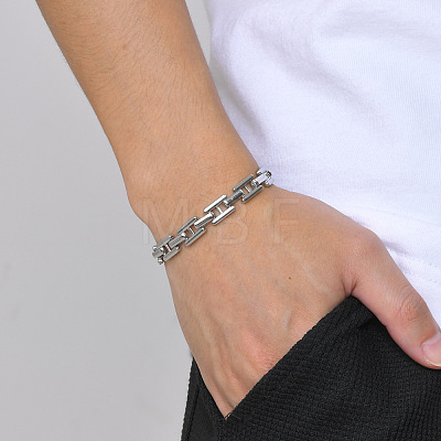 304 Stainless Steel Link Chain Bracelets for Men WGDE8BC-01-1