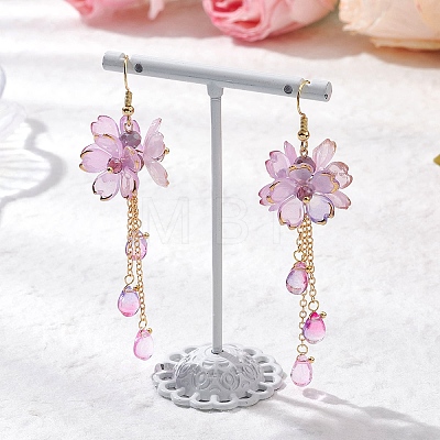 Flower Dangle Earrings EJEW-TA00636-03-1