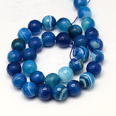 Natural Stripe Agate Beads Strands G-G581-10mm-05-1