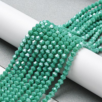 Opaque Solid Color Electroplate Glass Beads Strands EGLA-A039-P4mm-A07-1