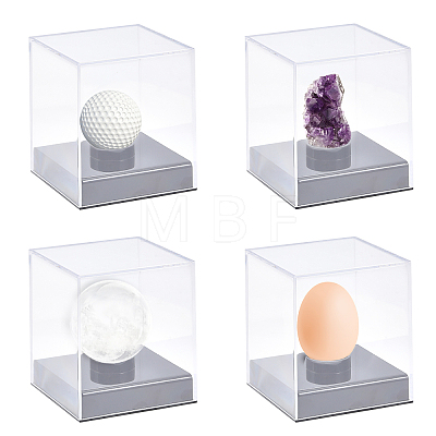 Square Transparent Acrylic Baseball Display Case CON-WH0092-19-1