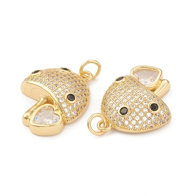 Eco-Friendly Brass Micro Pave Cubic Zirconia Pendants KK-I698-10G-1