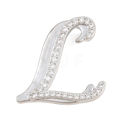 Brass Micro Pave Clear Cubic Zirconia Pendants CU-CBA8481-01P-L-1