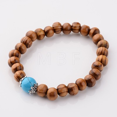 Wood Stretch Bracelets X-BJEW-JB02404-1