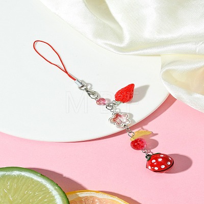 Glass & Resin Mobile Straps HJEW-FS00009-01-1