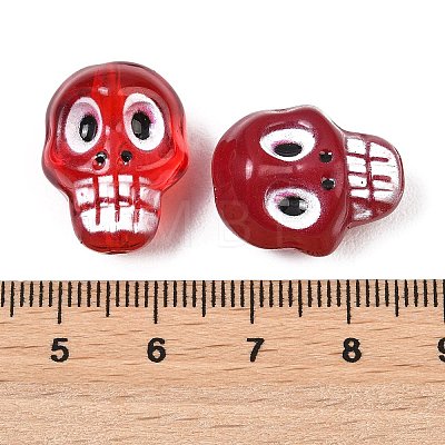 Printed Baking Paint Transparent & Opaque Glass Beads GL-CBA4370-12-1