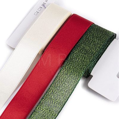 9 Yards 3 Styles Christmas Theme Polyester & Polycotton Ribbons Sets SRIB-A015-01A-03-1