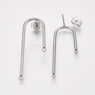 304 Stainless Steel Stud Earring Findings X-STAS-S079-143A-1