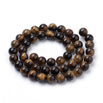 Natural Tiger Eye Beads Strands X-G-S259-21-6mm-1