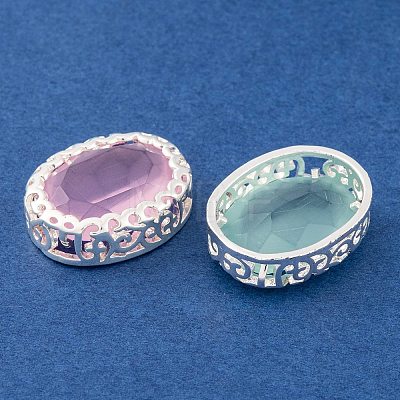 Oval Shaped Sew on Rhinestone GLAA-K069-04B-S-1