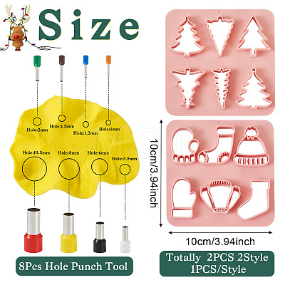  Christmas Theme ABS Plastic Plasticine Tools CELT-TA0001-01-1