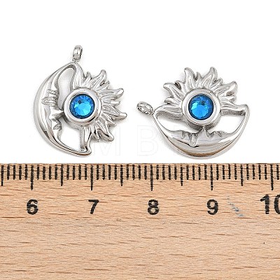 304 Stainless Steel Rhinestone Pendants STAS-Z166-24P-09-1