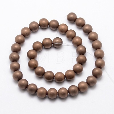 Electroplate Non-magnetic Synthetic Hematite Beads Strands G-R363-10mm-05-1