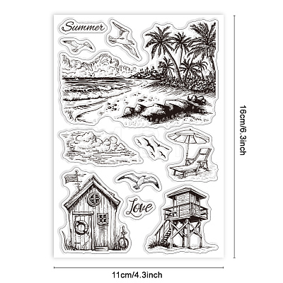 Custom Summer Theme PVC Plastic Clear Stamps DIY-WH0631-0001-1