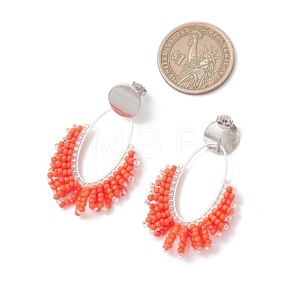 Brass Dangle Stud Earrings EJEW-MZ00696-01-1