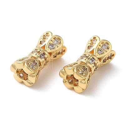 Brass Micro Pave Cubic Zirconia Beads KK-P239-33G-1