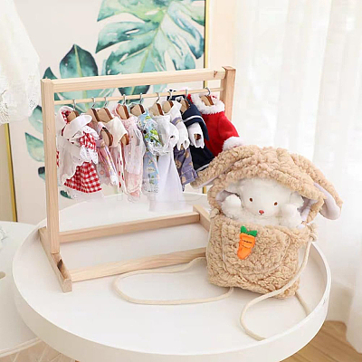 SUPERFINDINGS 12Pcs Wood Doll Hangers DIY-FH0006-63A-1