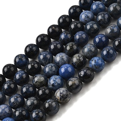 Natural Grade AA Dumortierite Quartz Round Bead Strands X-G-P075-43-4mm-1