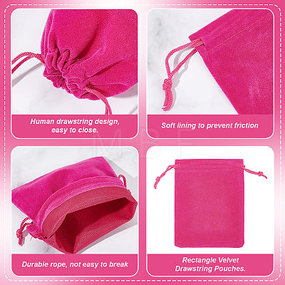  30Pcs Rectangle Velvet Drawstring Pouches TP-NB0001-61A-1