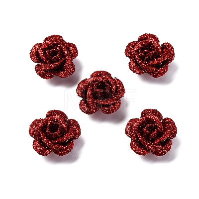 3D Rose Flower Baking Paint Aluminum Beads FIND-L019-01F-1