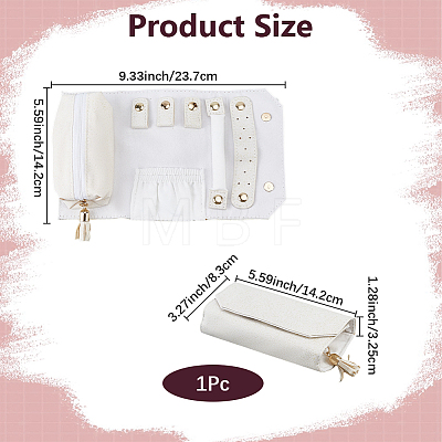 Imitation Leather Glitter Powder Travel Jewelry Storage Rolls for Earrings Rings Bracelets Necklaces ABAG-WH20005-74B-1