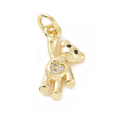 Brass Micro Pave Cubic Zirconia Charms KK-C012-15G-1