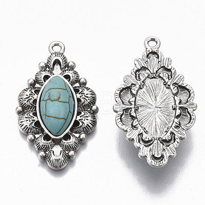 Tibetan Style Alloy Pendants PALLOY-R113-010-RS-1