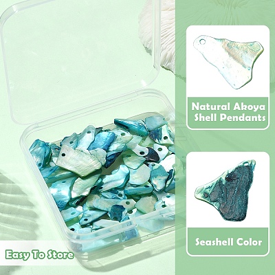 100Pcs Natural Akoya Shell Big Pendants SHEL-YW0001-23-1