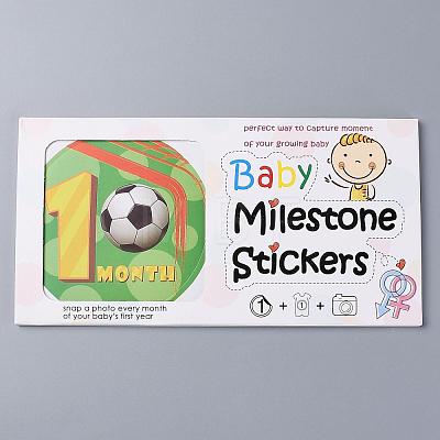 1~12 Months Number & Sports Meet Themes Baby Milestone Stickers DIY-H127-B05-1