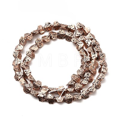 Electroplated Natural Lava Rock Beads Strands G-G984-13R-1
