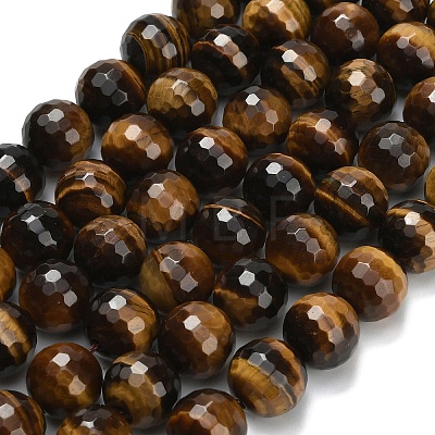 Natural Tiger Eye Beads Strands G-L642-F01-12mm-1