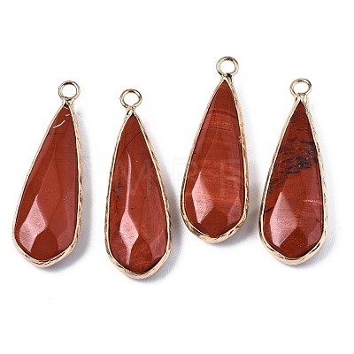 Natural Red Jasper Pendants G-S359-319E-1