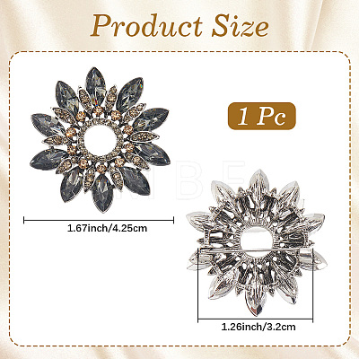 Flower Alloy Rhinestone Brooches for Backpack Clothes JEWB-WH20011-02B-1