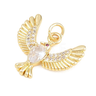 Brass Micro Pave Cubic Zirconia Pendants KK-D258-14G-1