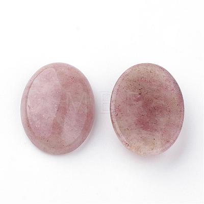 Natural Strawberry Quartz Gemstone Cabochons G-T020-13x18mm-28-1