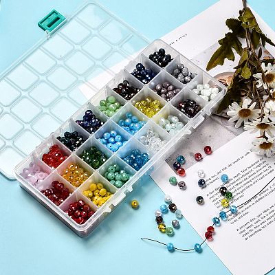 24 Colors Electroplate Glass Beads EGLA-JP0002-04B-8mm-1