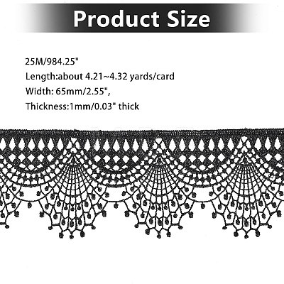 Polyester Lace Ribbons OCOR-WH0046-78A-1