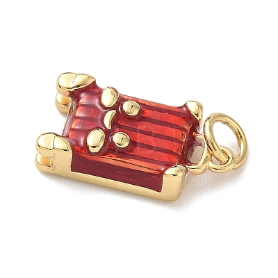 Brass Enamel Pendants KK-B155-18G-03-1