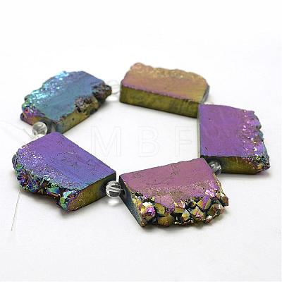 Electroplated Natural Druzy Crystal Beads Strands G-N0257-03-1