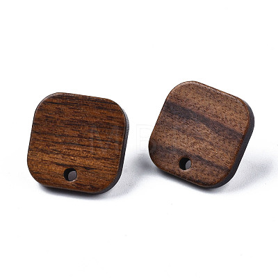 Walnut Wood Stud Earring Findings MAK-N032-019-1