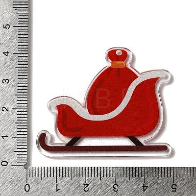 Printed Christmas Theme Acrylic Pendants OACR-L018-09C-1