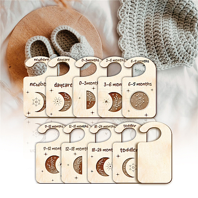 Wood Baby Closet Size Dividers AJEW-WH0352-004-1