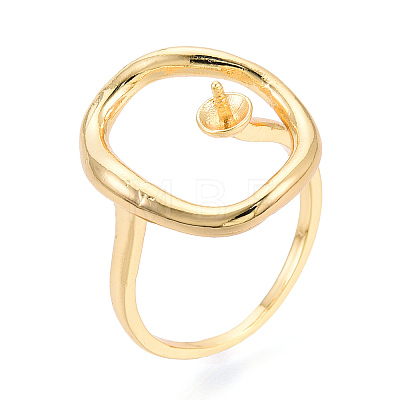 Oval Brass Cup Peg Ring Settings X-KK-N274-38G-1