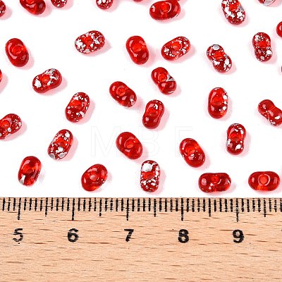 Picasso Spray Painted Glass Seed Beads SEED-T006-04-25-1