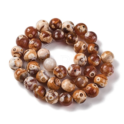 Natural Fire Crackle Agate Beads Strands G-G163-A01-03-1