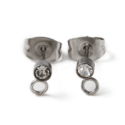 304 Stainless Steel Stud Earrings Findings LS-STAS-WH0029-44A-P-1